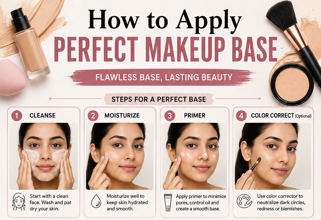 How to apply perfect makeup base